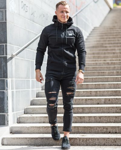 Air Sweat Zip Hood Black Jack & Jones
