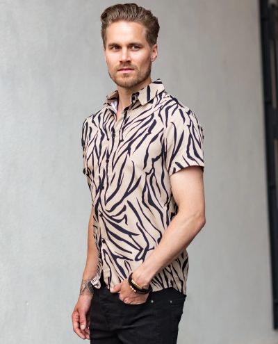 Summer Viscose Shirt Beige Zayne Paris