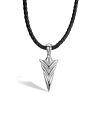 Leather Necklace With Pendant Arrow Silver Serasar