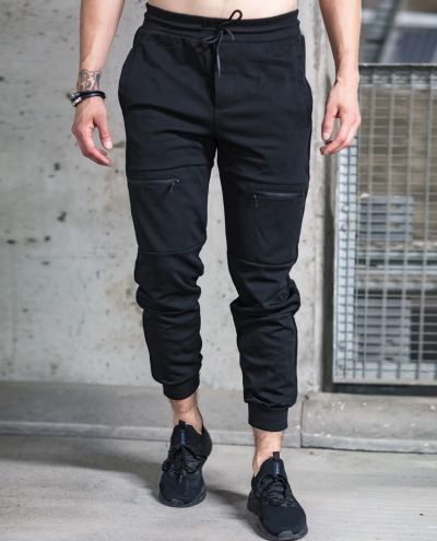 Black Stretchy Sporty Pants Carisma