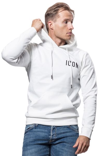 Icon Back Print White Hoodie Jerone