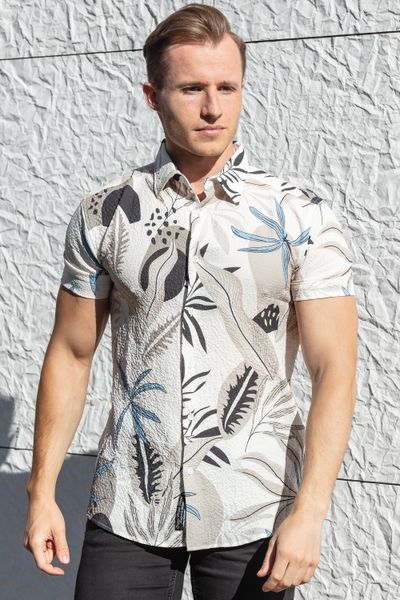 Leaf Dress Shirt Summer Structured Carisma
