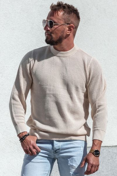 Crochet Knit Round Neck Sweater AARHON