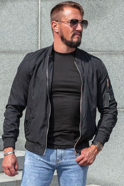 Vīriešu melna viegla bomber jaka JERONE