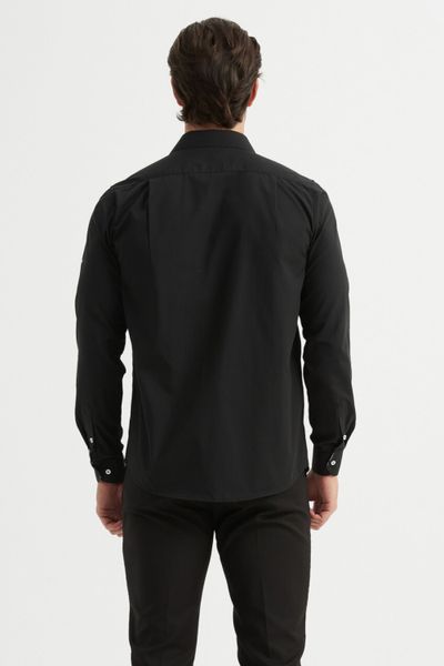 Comfort Fit Tartan krekls ar rūtainu rakstu melns Jerone